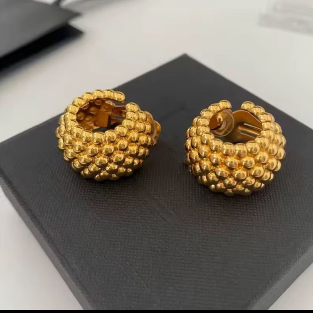 Elegant Gold Beaded Earrings